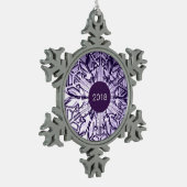 Paarse Aangepast Jaar Keepomwille Tin Sneeuwvlok Ornament (Links)