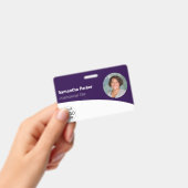 Paarse Aangepast werknemer Foto, Logo, streepjesco Badge (Handheld)