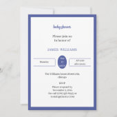 Paarse aangepaste Baby shower Kaart (Voorkant)