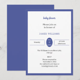 Paarse aangepaste Baby shower Kaart