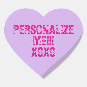 Paarse aangepaste bericht Snoep Hart Sticker