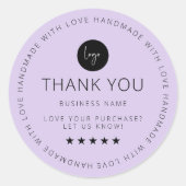 Paarse aangepaste dank u Sticker met Logo (Voorkant)