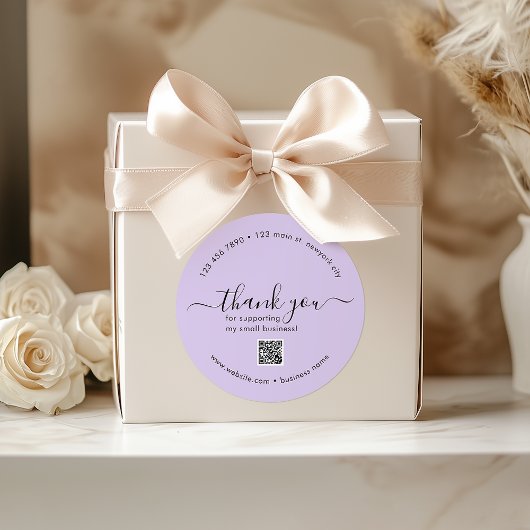 Paarse aangepaste dank u Stickers met QR-code