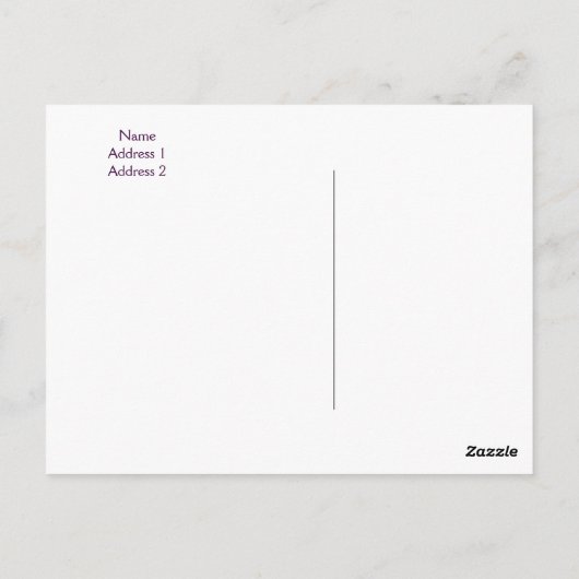 Paarse aangepaste foto bruiloft dank u Briefkaarte Briefkaart (Achterkant)