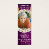 Paarse aangepaste foto Memorial Poem Funeral Bladw Mini Visitekaartjes (Voorkant)