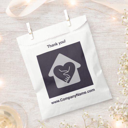 Paarse aangepaste Logo en bedrijfsnaam Dank u Bedankzakje (Geknipt)