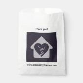 Paarse aangepaste Logo en bedrijfsnaam Dank u Bedankzakje (Voorkant)