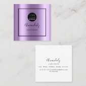 Paarse aangepaste Logo met Makeup-artiest Vierkante Visitekaartje (Voorkant / Achterkant)