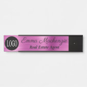 Paarse Aangepaste Logo Professionele Kantoor Deurbordje (Voorkant)