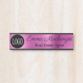 Paarse Aangepaste Logo Professionele Kantoor Deurbordje (Voorkant)