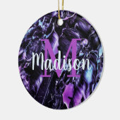 Paarse Aangepaste Marmer Cadeaunaam Persoonlijk Keramisch Ornament (Links)