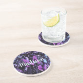 Paarse Aangepaste Marmer Cadeaunaam Persoonlijk Zandsteen Onderzetter (Zijkant)