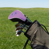 Paarse aangepaste monogram golfheadcover (Insitu)