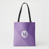 Paarse aangepaste monogram tote bag (Voorkant)
