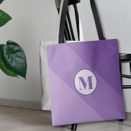 Paarse aangepaste monogram tote bag