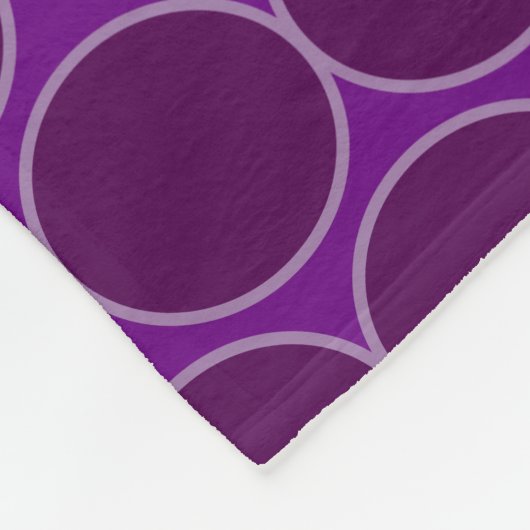 Paarse aangepaste naam Polka Dots Fleece Deken (Hoek)