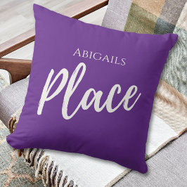 Paarse aangepaste naamplaats kussen