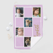Paarse aangepaste Sjabloon Familiefoto's Golfhanddoek (Insitu)