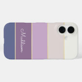 paarse aangepaste zomerkleur blokstrepen Case-Mate iPhone case (Achterkant (horizontaal))