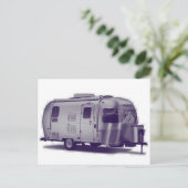 Paarse aanhangwagen briefkaart (Staand voorkant)