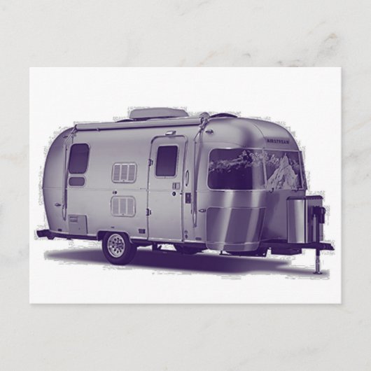 Paarse aanhangwagen briefkaart (Voorkant)