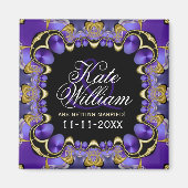 Paarse aankondiging van het Satin Wedding Magnet (Voorkant)