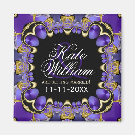 Paarse aankondiging van het Satin Wedding Magnet