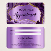 Paarse aanstellingskaart voor Agate Visitekaartje (Voorkant /achterkant)