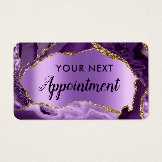 Paarse aanstellingskaart voor Agate Visitekaartje (Voorkant)