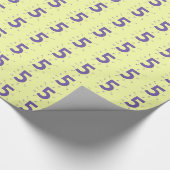 Paarse Aantal Leeftijd Vijf 5 Geel Verpakkingsdocu Cadeaupapier (Hoek)