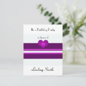 Paarse aantekening met uitnodiging tot het indiene (Staand voorkant)