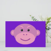 Paarse aap briefpapier (Staand voorkant)