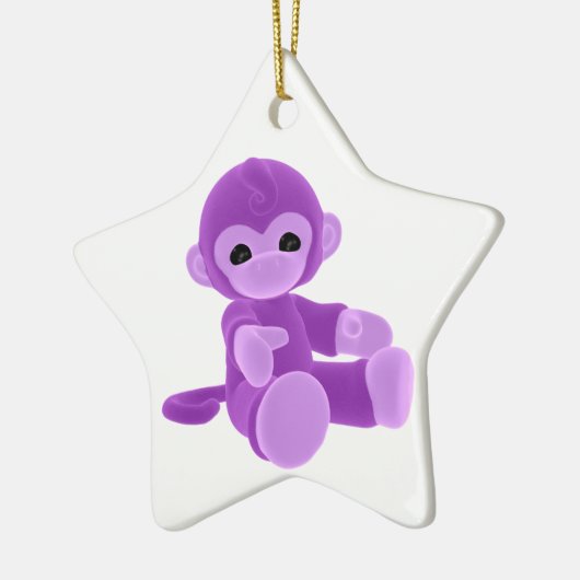 Paarse aap keramisch ornament (Links)