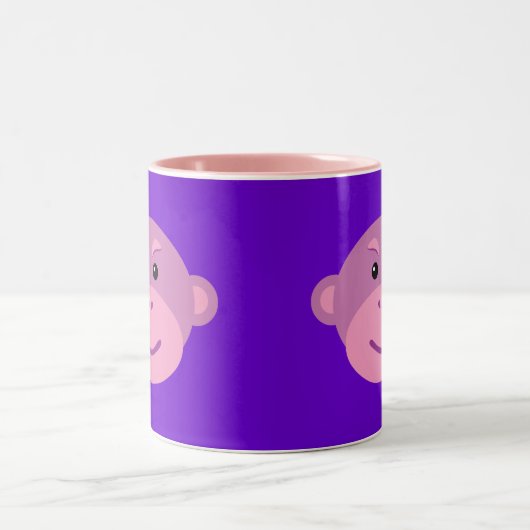 Paarse aap tweekleurige koffiemok (Center)