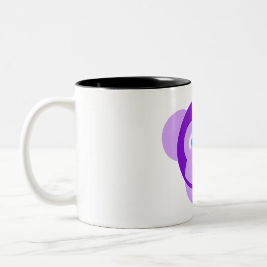 paarse aap tweekleurige koffiemok (Links)