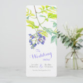 Paarse aardappel Creeper Art Wedding Diner Menu (Staand voorkant)