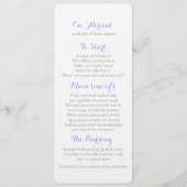 Paarse aardappel Creeper Art Wedding Diner Menu (Achterkant)