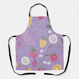 "Paarse Aardbei Citrus Bloemenschort Schort