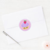 Paarse Aardbei Kawaii Cupcake Stickers (Envelop)