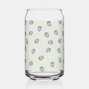 Paarse Aardbeien Patroon Blikvorm Glas