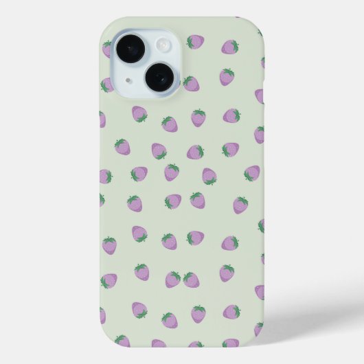 Paarse Aardbeien Patroon Case-Mate iPhone Case (Achterkant)