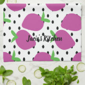 Paarse aardbeienboomgaard (Black Seeds Fruit Patte Theedoek (Gevouwen)