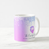 Paarse aardbeieninfectie Glitterschijven Koffiemok (Voorkant rechts)