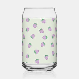 Paarse aardbeienpatroon blikvorm glas