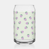 Paarse aardbeienpatroon blikvorm glas (Achterkant)