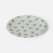 Paarse aardbeienpatroon papieren bordje (Gekanteld)