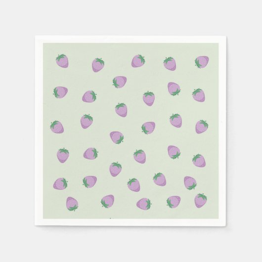 Paarse aardbeienpatroon servet (Voorkant)