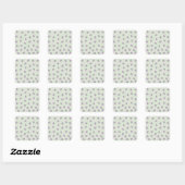 Paarse aardbeienpatroon vierkante sticker (Vel)