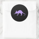 Paarse Aardvark Ronde Sticker (Tas)
