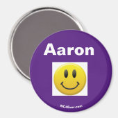 Paarse Aaron Smile magnet (Voorkant / Achterkant)